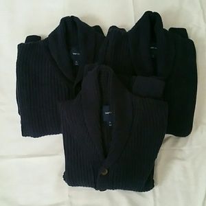 (3) GAP Navy Blue shawl collar sweaters